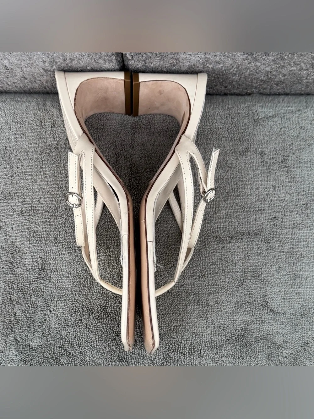 AEYDE GISELLE WOMEN SANDALS IVORY SIZE 40